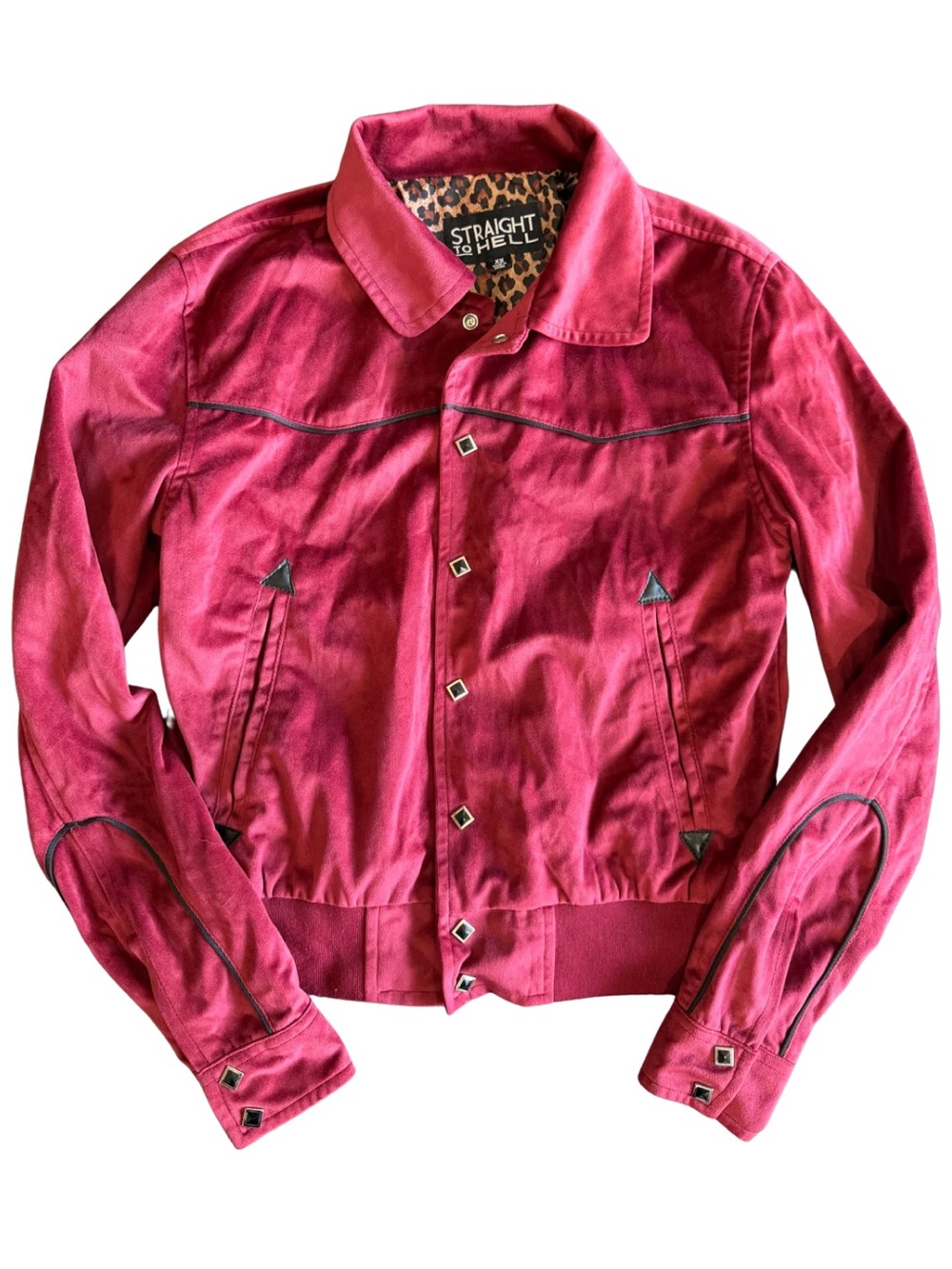 Straight to Hell Jackson Velvet Western Jacket Rockabilly Leopard XS